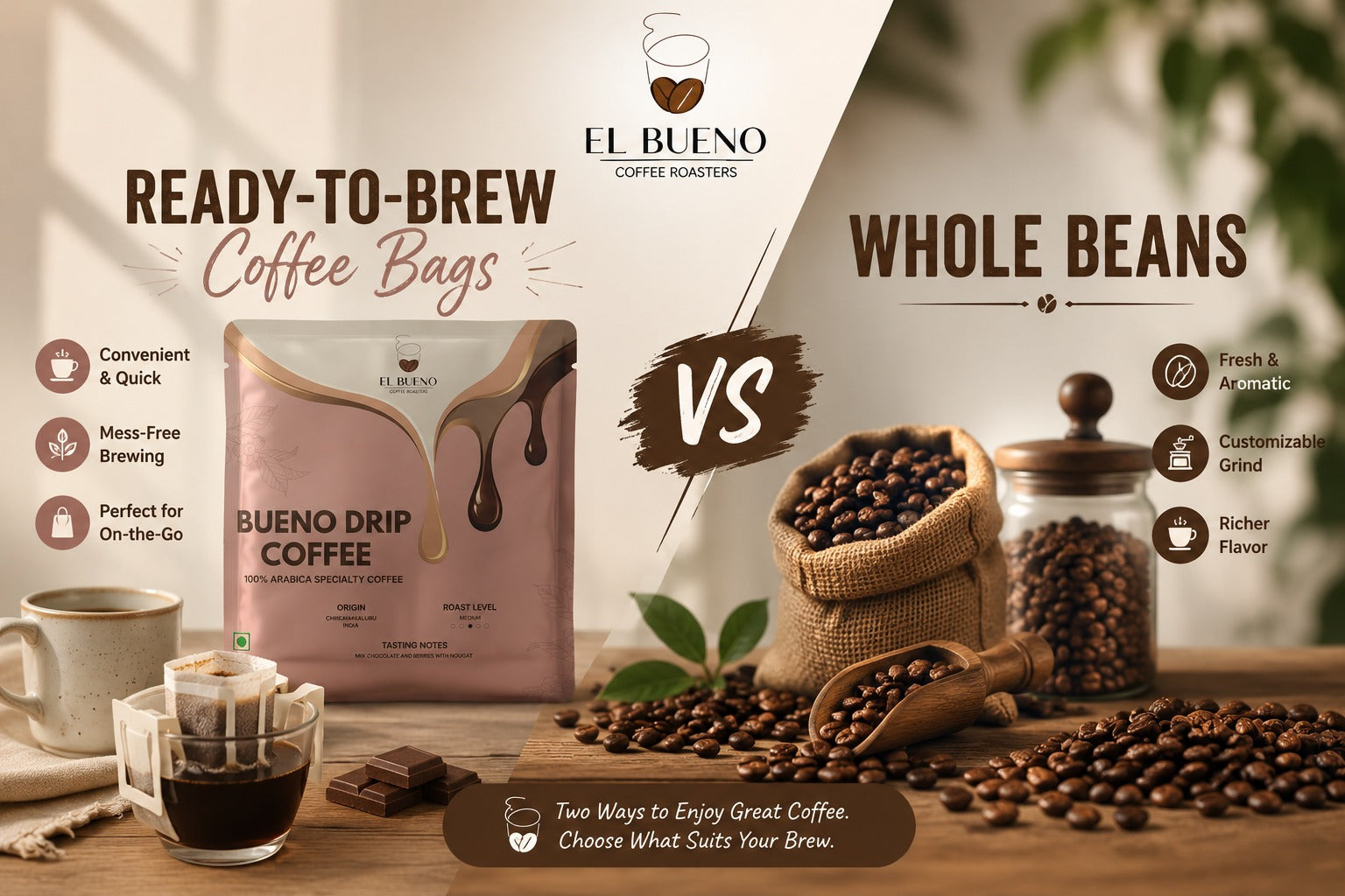Ready-to-Brew Coffee Bags vs Whole Beans: Pros and Cons