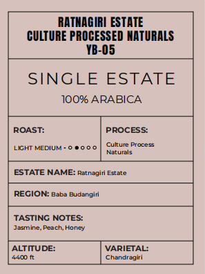 Ratnagiri Estate- Culture Processed Naturals - YB-05